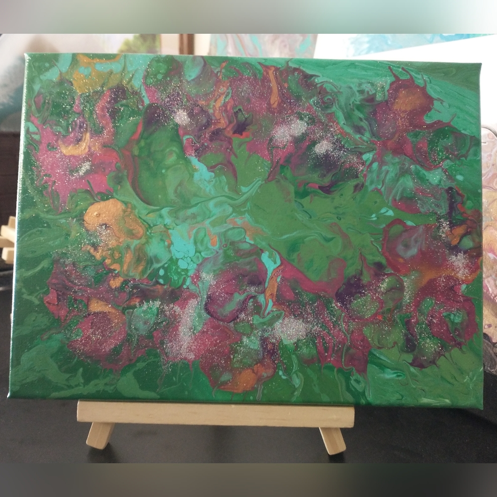 'Green Lei' DESIGNS BY SANDY, Acrylic Painting, Sealed, 9x12 - Picture 5 of 15